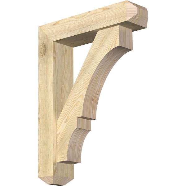 Ekena Millwork Balboa Craftsman Rough Sawn Bracket w/ Offset Brace, Douglas Fir, 6"W x 24"D x 32"H BKT0604X24X32BOA04RDF - main